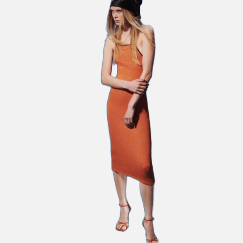 ZARA MIDI KNIT DRESS NWT